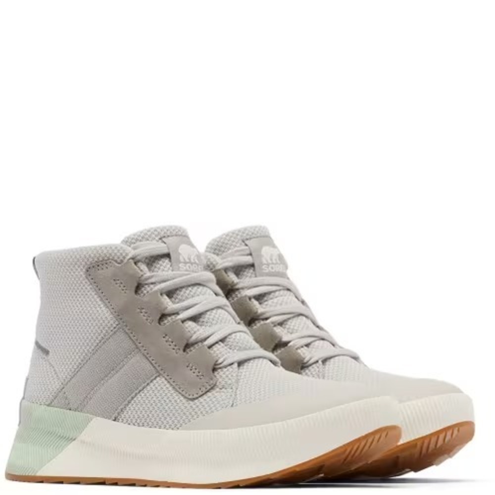 SOREL® (Women's 11) Out N About™ III Mid Sneaker, Moonstone, Sea Salt - $145